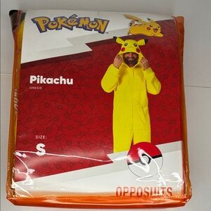 Pokemon Pikachu Bright Yellow Hooded Onesie with Red Cheeks